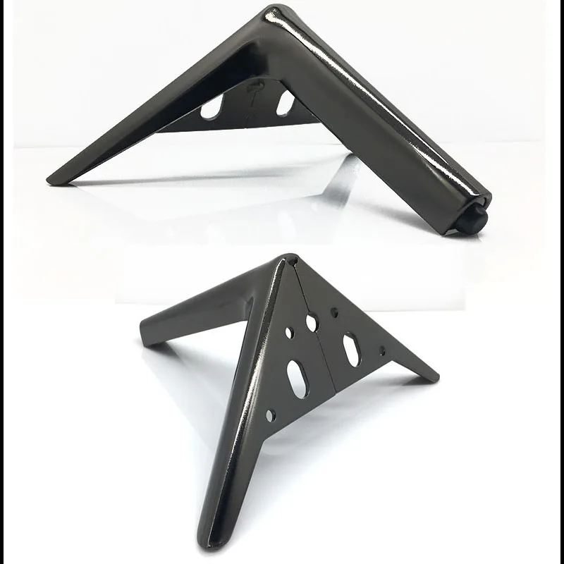 Metal Black Triangle Furniture Legs Hardware Tube Floor Bracket Foot for Cupboard Coffee Table Chair TV Sofa Bed Cabinet |