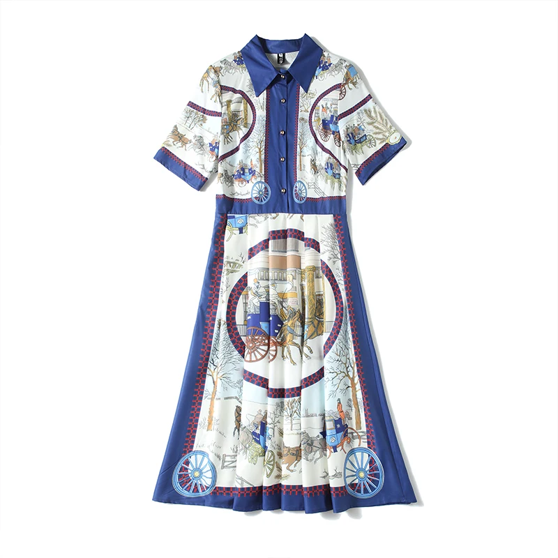 

French Retro Waist Hugging Floral Printed Summer Dress Ropa Mujer Verano 2021 Women Midi Vintage Party Dress Robe Pull K8211