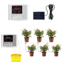 double single pump intelligent drip irrigation automatic watering device solar energy charging potted irrigation controller
