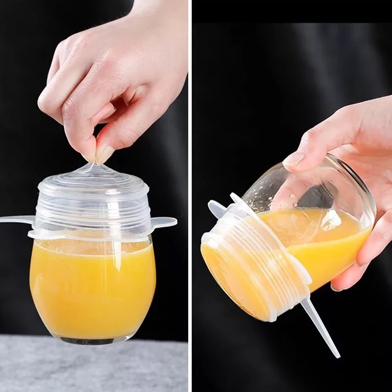 Силиконовые растягивающиеся многоразовые крышки для хранения пищевых продуктов