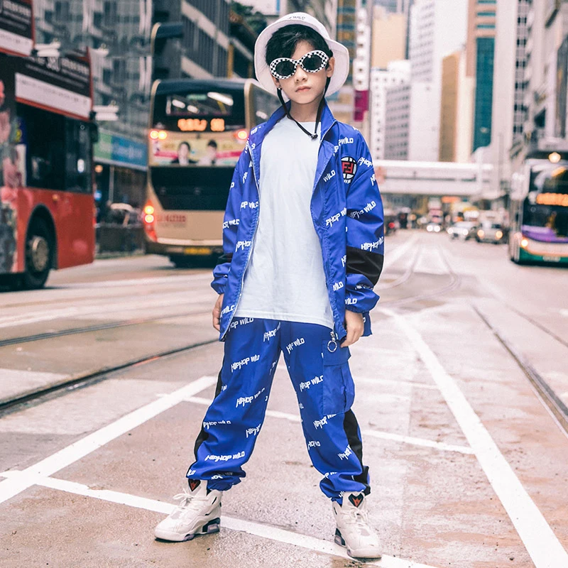 Танцевальные костюмы синего цвета для мальчиков одежда уличных танцев и