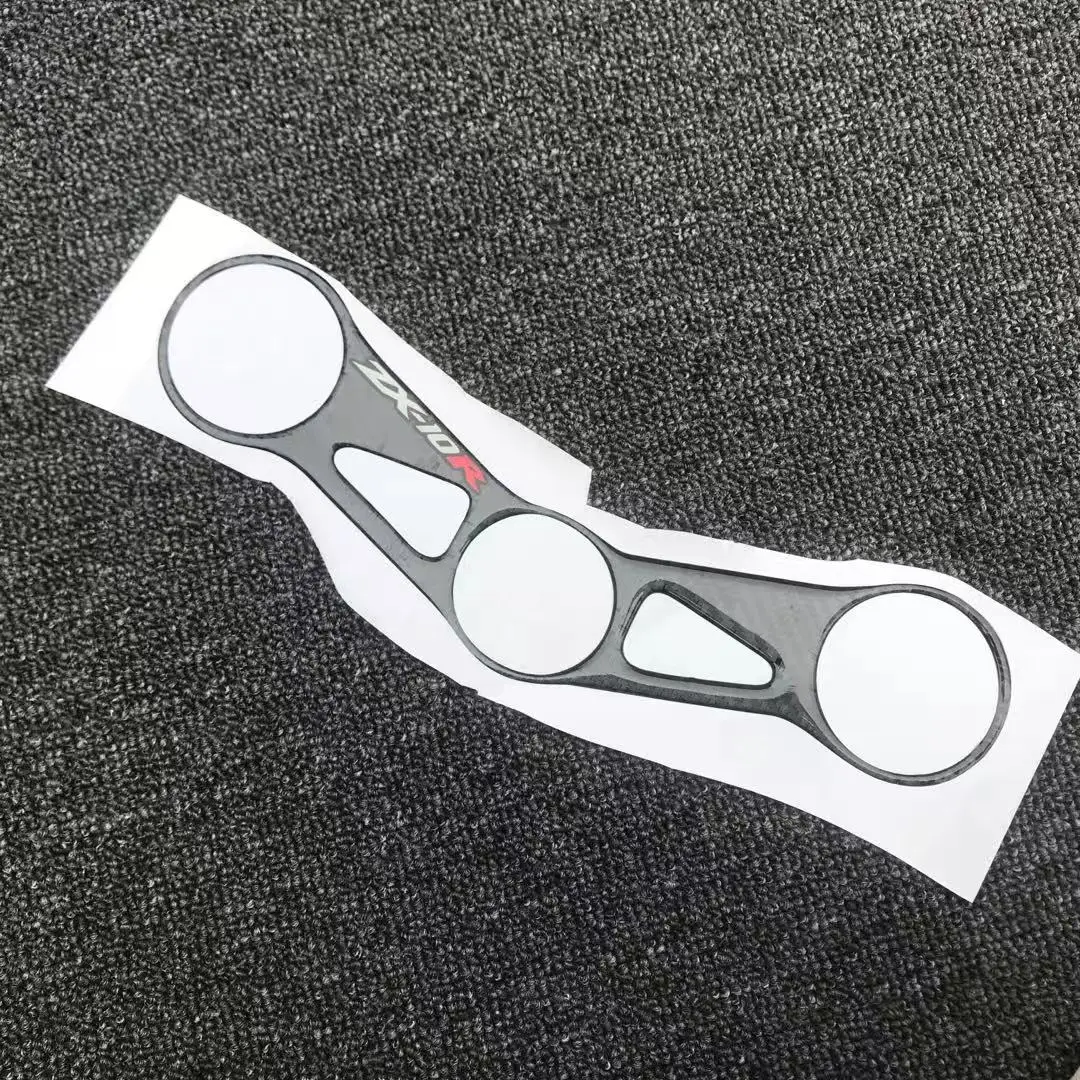 

3D motorcycle Carbon-look Upper Triple Yoke Cover Protector Decal sticker Case For Kawasaki ZX10R ZX-10R ZX 10R 2004-2005