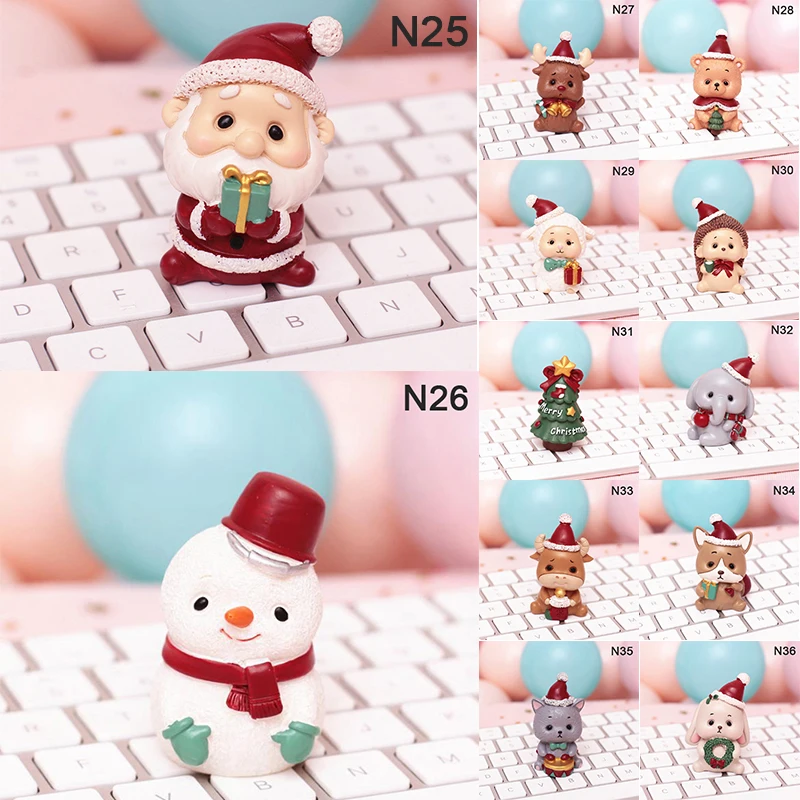 

Xmas Ornament Gift Micro Landscape Bonsai Fairy Garden Home Decor Snowman Figurine Mini Santa Claus Christmas Decorations