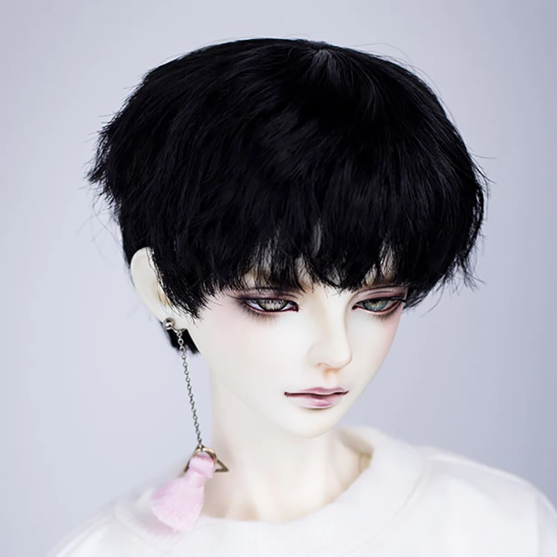 Allaosify bjd парик 1/3 1/4 1/6 высокотемпературный парик для мальчика короткие волосы кукольные парики с челкой модный тип стильные волосы BJD