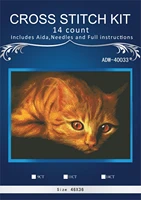 new embroidery counted cross stitch kits needlework crafts 14 ct dmc color diy arts handmade decor cat