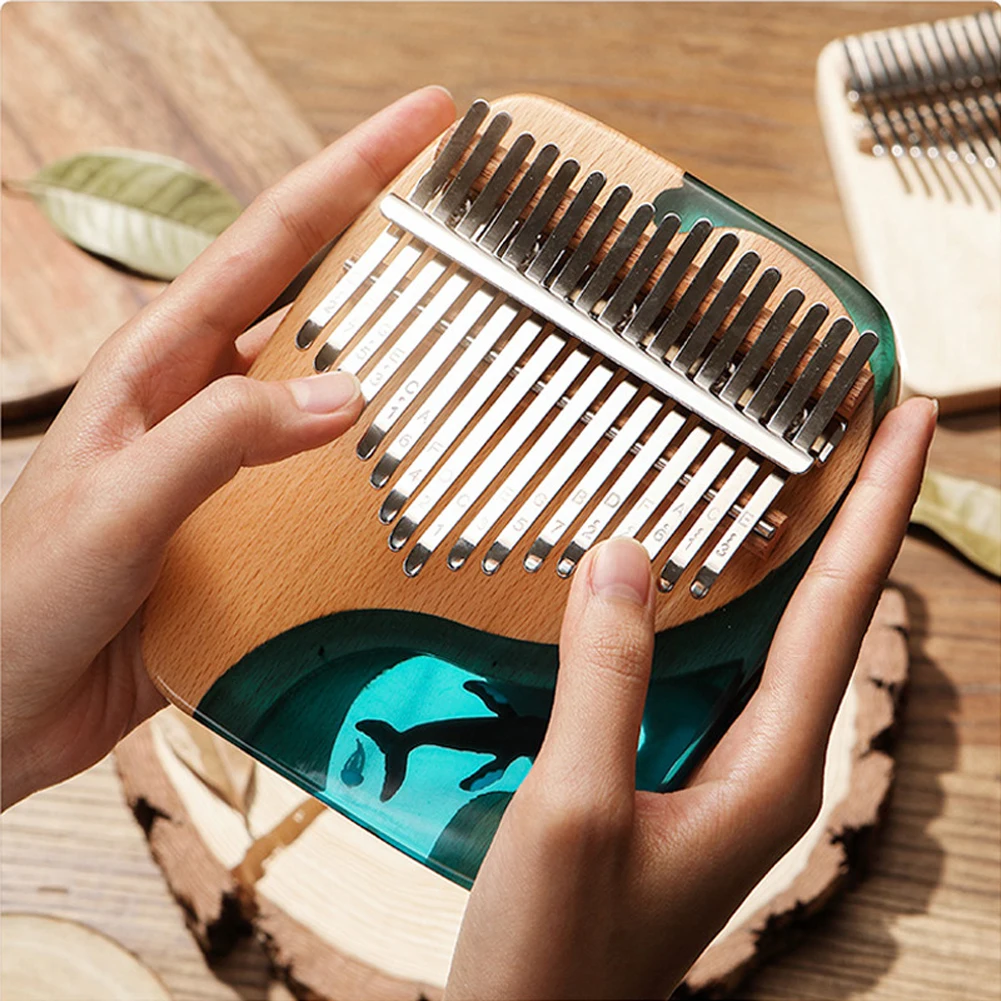 

17 Keys Beech Wooden Kalimba Thumb Finger Piano Mini Kalimba Portable Musical Instrument
