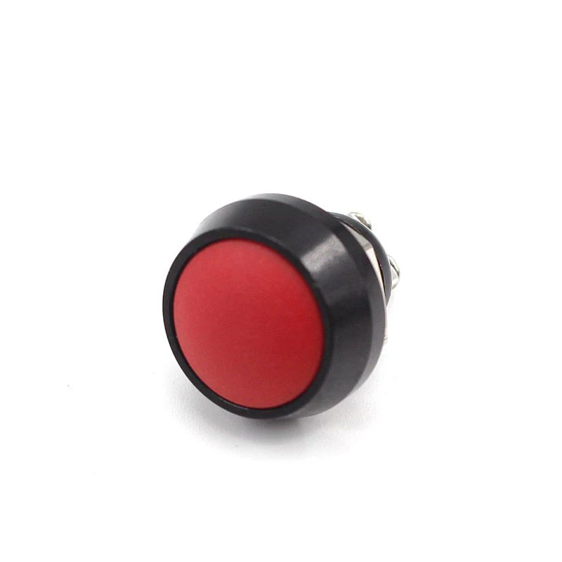 

12 мм водонепроницаемый металлический кнопочный переключатель шариковая круглая головка сброс винт ножки оксид черный автомобиль 12 В мгновенные кнопки питания Swtich