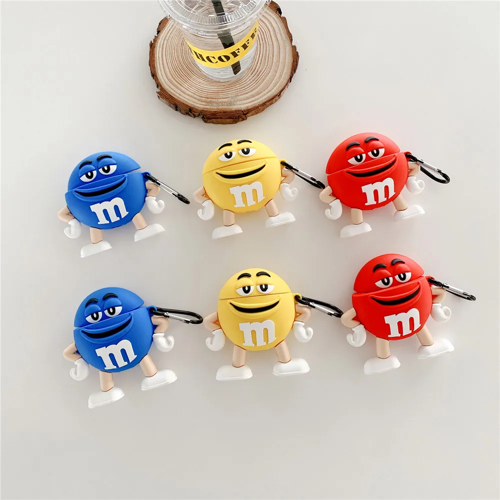 

Мягкий силиконовый чехол для Airpods Pro, чехол M Beans, мультяшный новый креативный дизайн с Keychian, милый чехол для Airpods 3 2 1, чехол M Beans