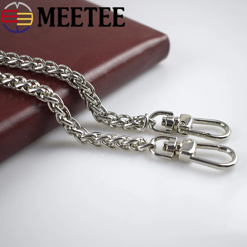 Meetee 7 мм ширина 50-130 см МЕТАЛЛИЧЕСКИЕ ремешки на цепочке для сумок сменные через
