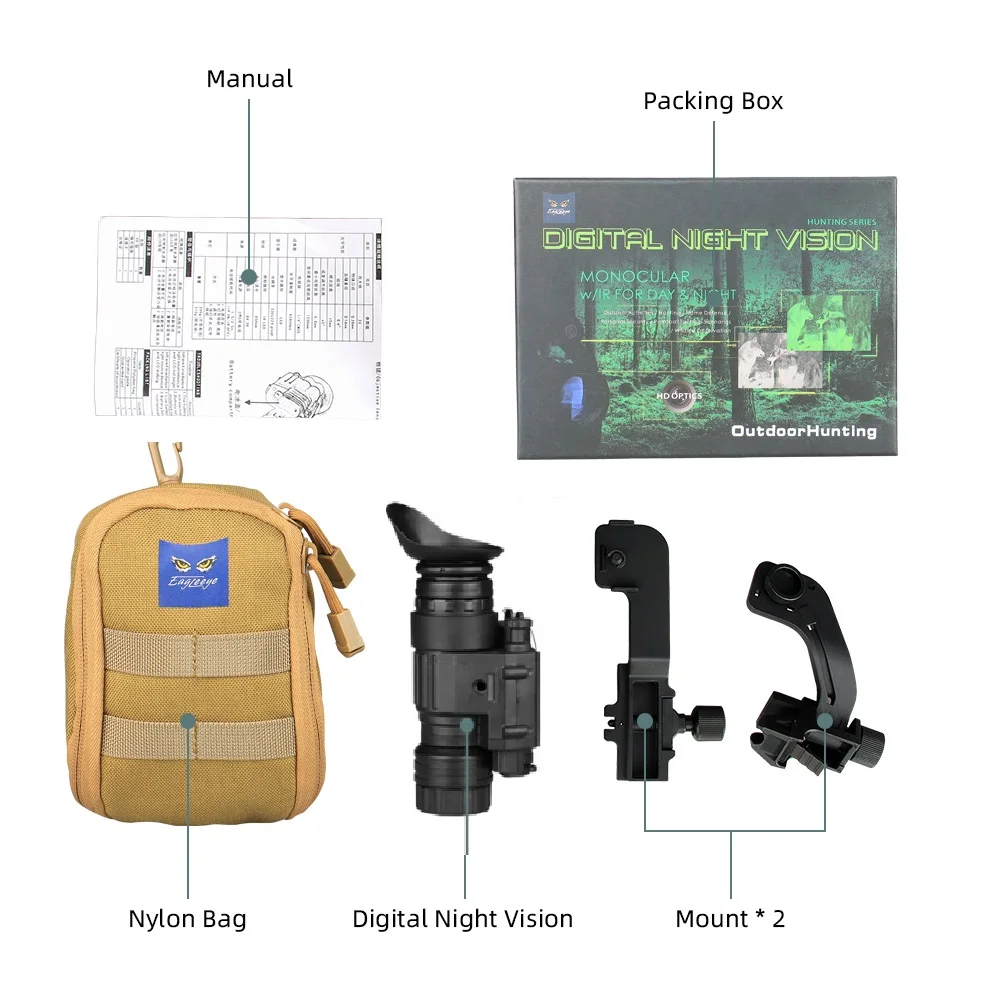 Искусственное ночное видение ИК Eagleeye Стильный цифровой коп монокулярное