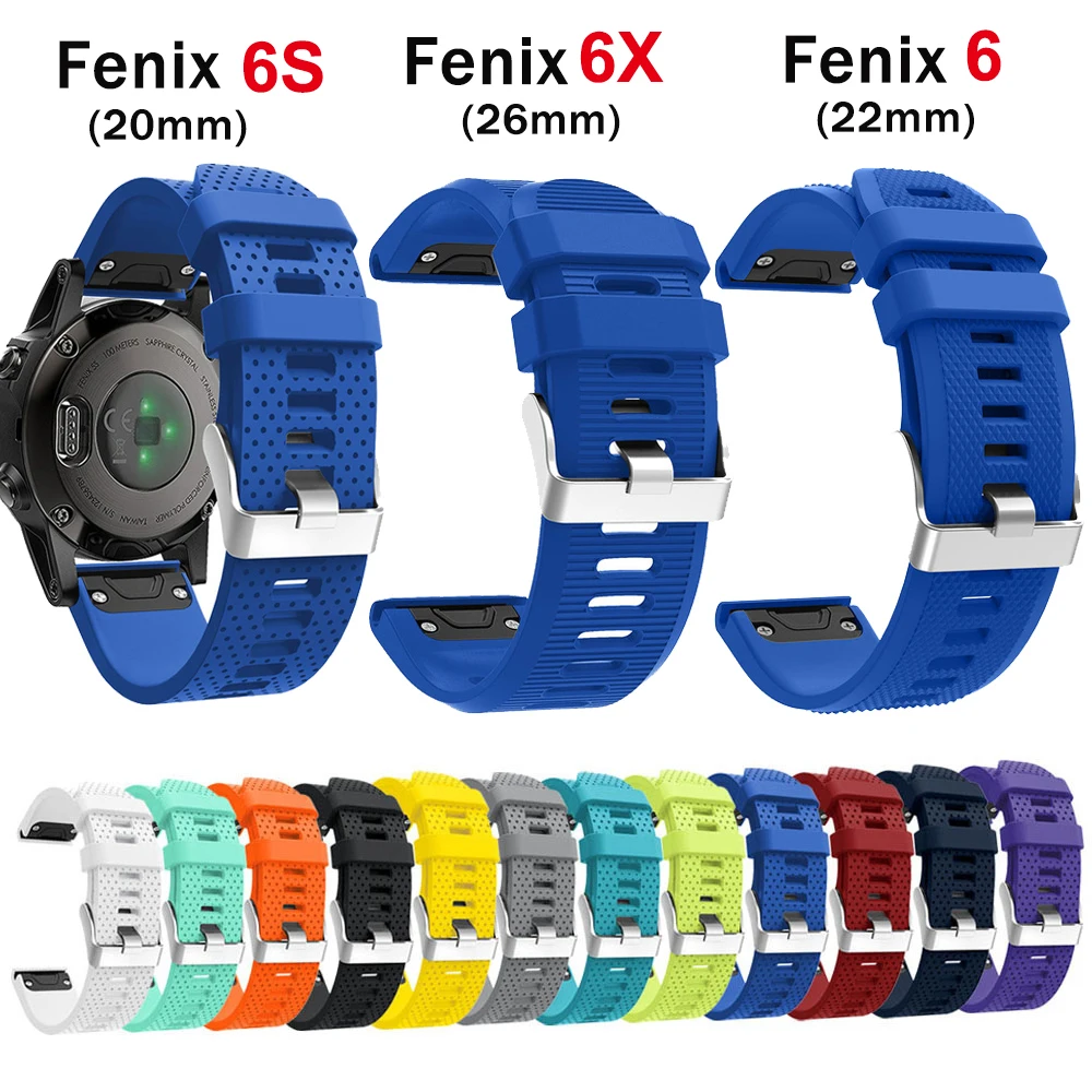 22 мм 26 силиконовый быстросъемный ремешок для часов Garmin Fenix 5 5X 5S Plus 6 6X 6S Pro 3 3HR