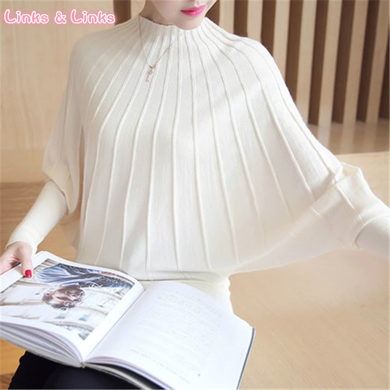 Links & Sweater Women Clothes Fashion Autumn Winter Knitted Sweaters Pullovers Batwing Sleeve Long Knitwear Femme | Женская одежда