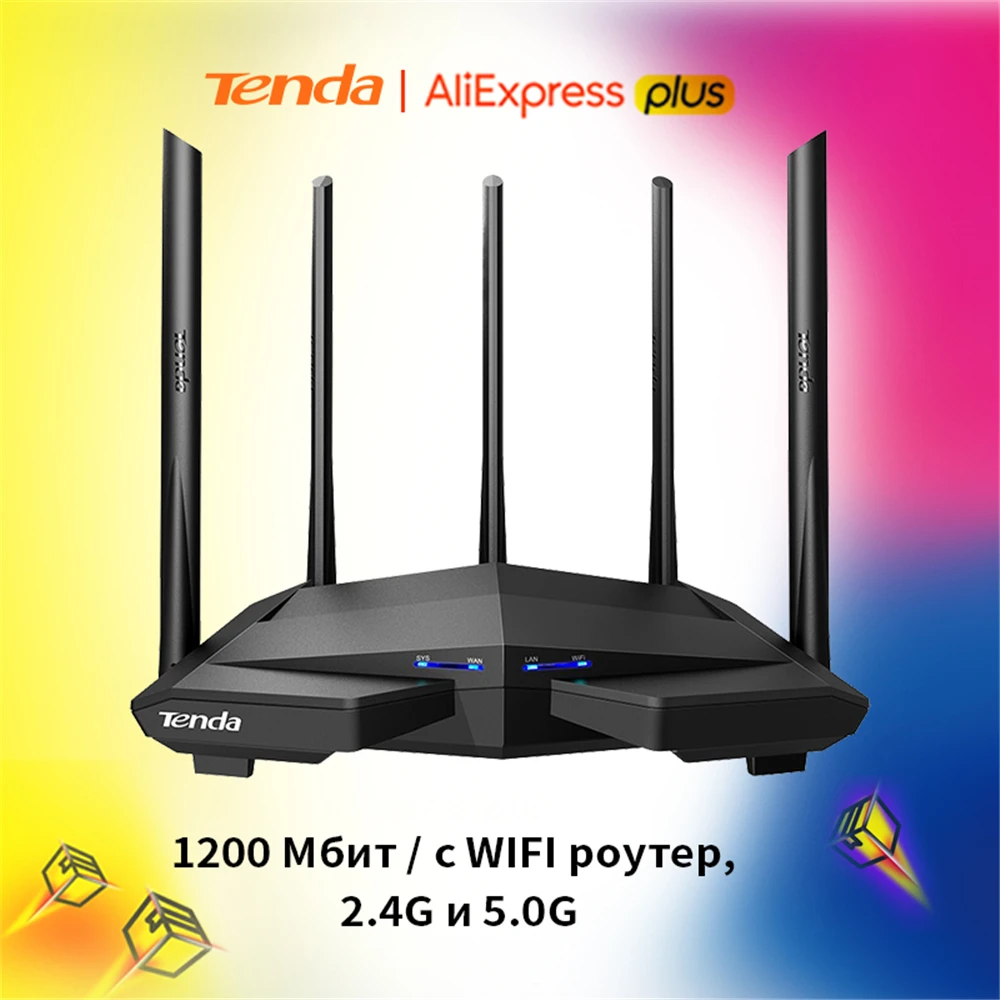 

Wi-Fi роутер Tenda AC11 AC1200, 2,4 ГГц, 5,0 Мбит/с, 5 антенн