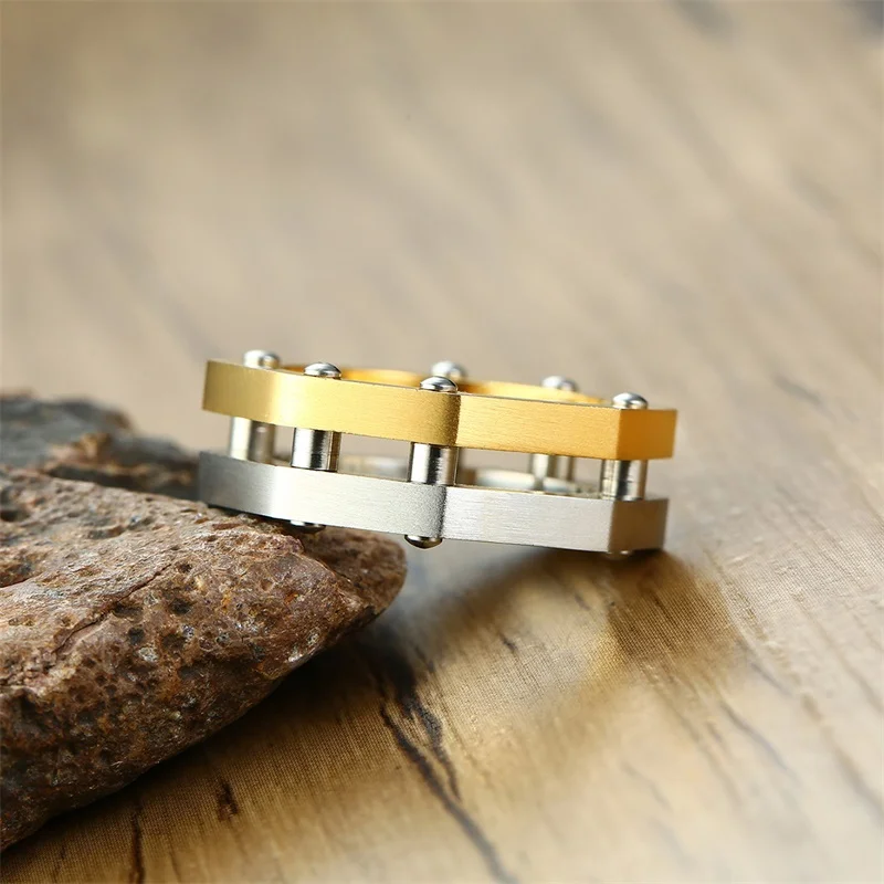 Unique Pattern Ring Stainless Steel Two-tone Gold Silver Personality for Men Women Great Holiday Gifts Unisex New | Украшения и