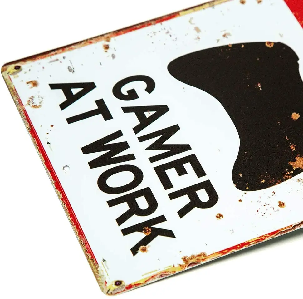 

Putuo Decor Game Room Decor Do Not Disturb Gamer at Work Metal Tin Sign Gift for Gamer 12 x 8 Inch