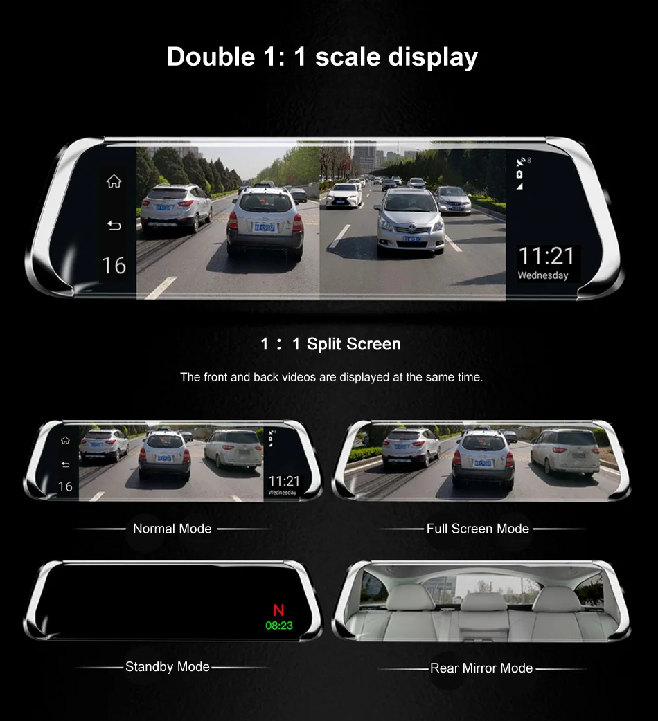 4G 1" HD 1080P зеркало заднего вида Автомобильный видеорегистратор gps навигатор wifi ADAS Dash Cam двойной объектив видеорегистратор с ночным видением Авто регистратор камера