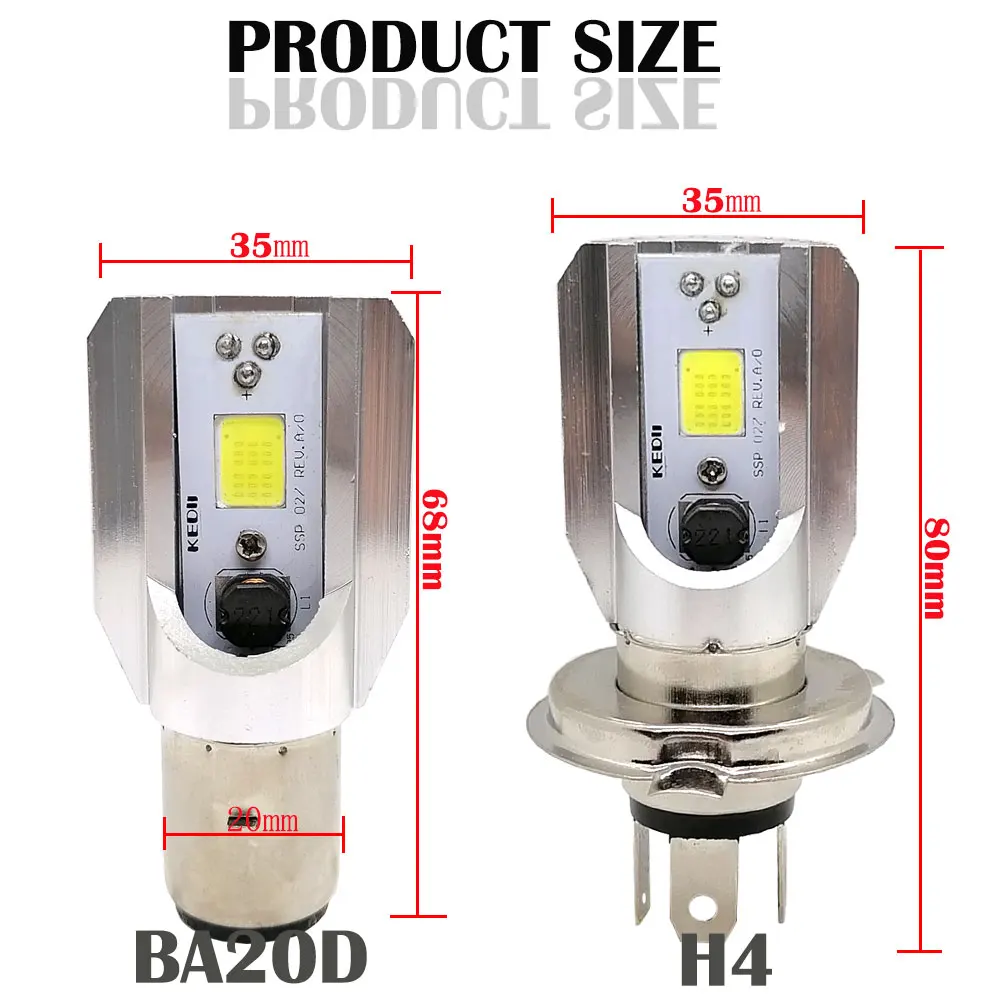 10 шт. H6 BA20D LED H4 мотоциклетные фары лампы COB лампа мото Противотуманные Мотоцикл