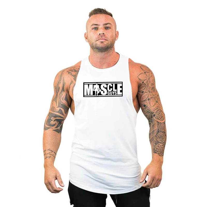 Спортивная брендовая одежда майка мужская мода для тренировок бодибилдинга