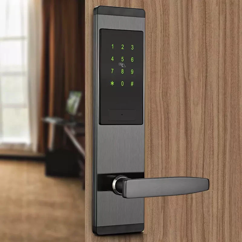 

Wifi Smart Door Lock Bluetooth IC Card RFID Door Lock APP Mobile Phone Control Wooden Electric Security Alarm Door Lock
