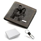 Персонализированные кошелек с местом для фото для Для мужчин на день рождения Юбилей, подарки для женщин и мужчин за него, папы, сына, дочки мужаДля мужчин индивидуально выгравироанные надписи кошелек коробка