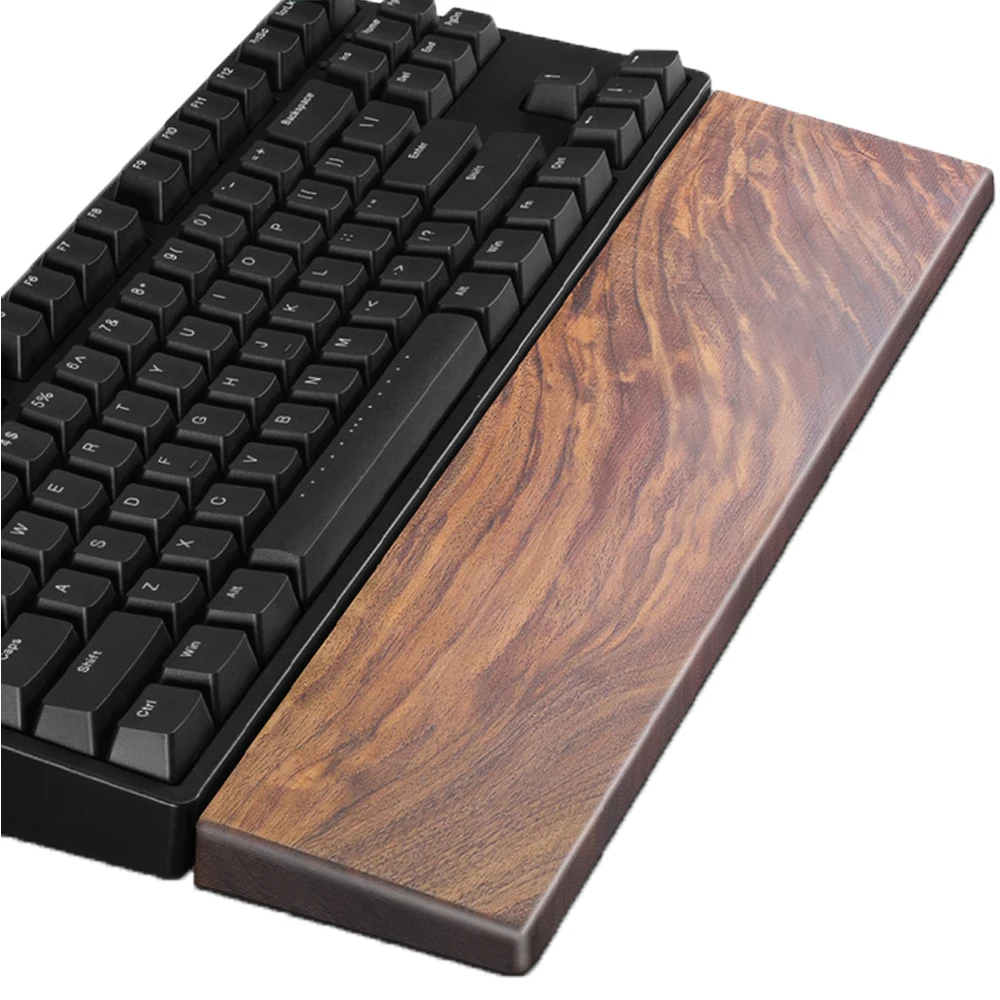 

Walnut Wooden Wrist Rest Mechanical Keyboard Desk Wrist Pad with Anti-Slip Mouse Mat Ergonomic Gaming 61 87 104 Keys Hand Pad
