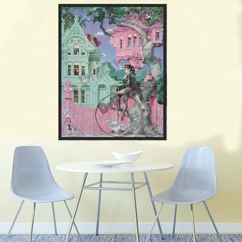 European Architecture 5D Diy Diamond Painting Embroidery Pattern 3d Cross Stitch Kits Drills Floral Wall Stickers Home Decors | Дом и сад
