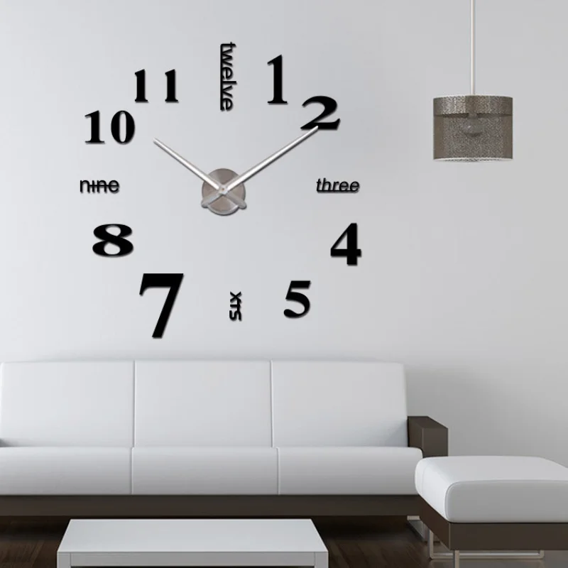 

Creative Digital Acrylic Mirror Wall Clock Modern Design 3D Stereo DIY Modern Simple Wall Painting Clock Wall Sticker Clocks