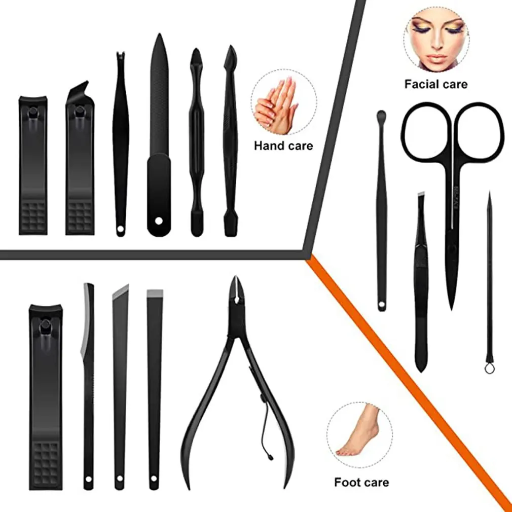 

Stainless Steel Beauty Set 18 Pcs/Set Nail Clippers Nail Clippers Nail Manicure Tool Set Trimmer With Portable