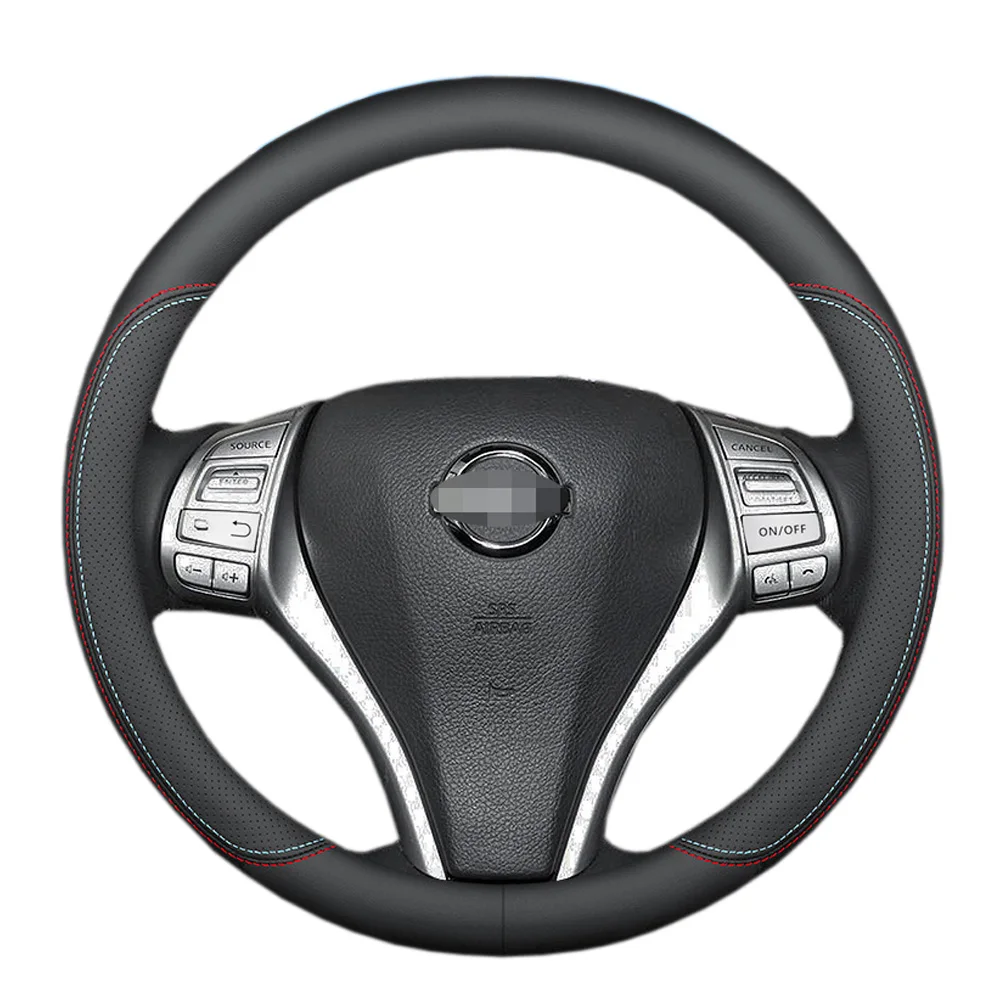 

New Nappa leather Universal 38cm Car steering wheel cover for Qashqai J10 X-TRAIL Teana Altima X-Trail RogueTiida Versa