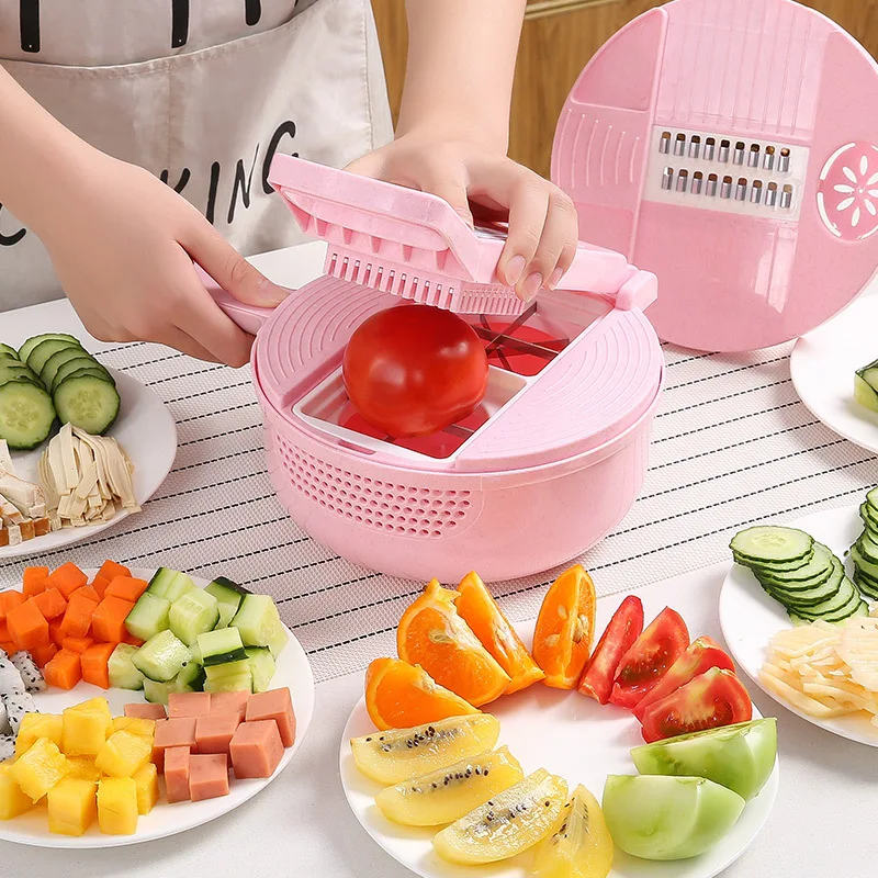 

Round kitchen hand pull press chopper multi function chopper
