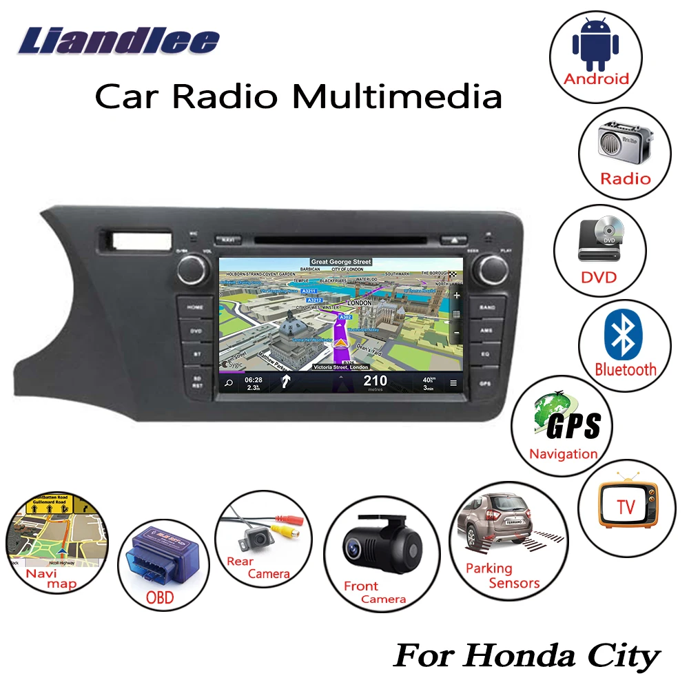 Liandlee для Honda City 2014 ~ 2018 LHD Android автомобильное радио CD DVD плеер GPS Navi навигационные