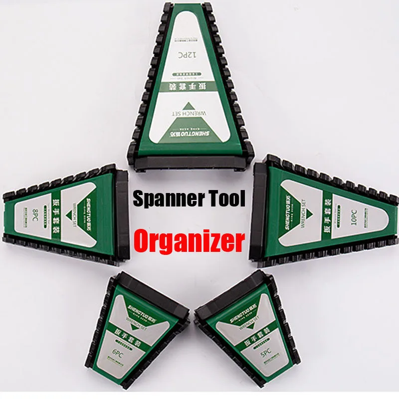 

1Pcs 8/10/20 Slot Spanner Tool Organizer Plastic Rail Tray Wrench Clip Holder Storage Canvas Tools Bag Garage Wrenches Keeper