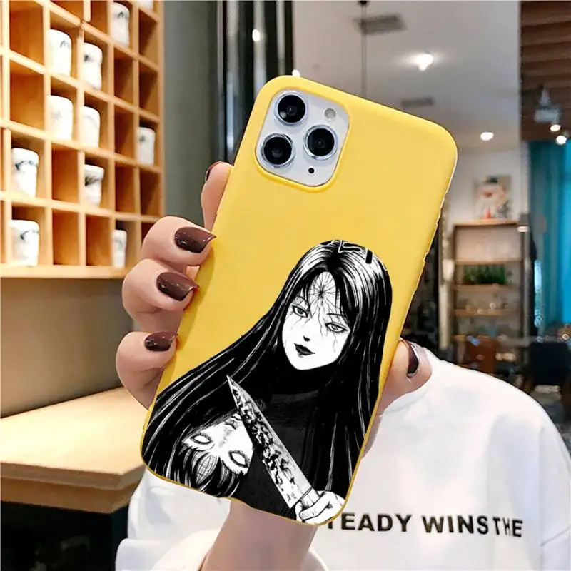 

Japanese horror comic Tomie Junji Itou Phone Case for iphone 11 Pro Max X XS Max XR Candy Color Soft For iPhone 7 8 6 6S Plus