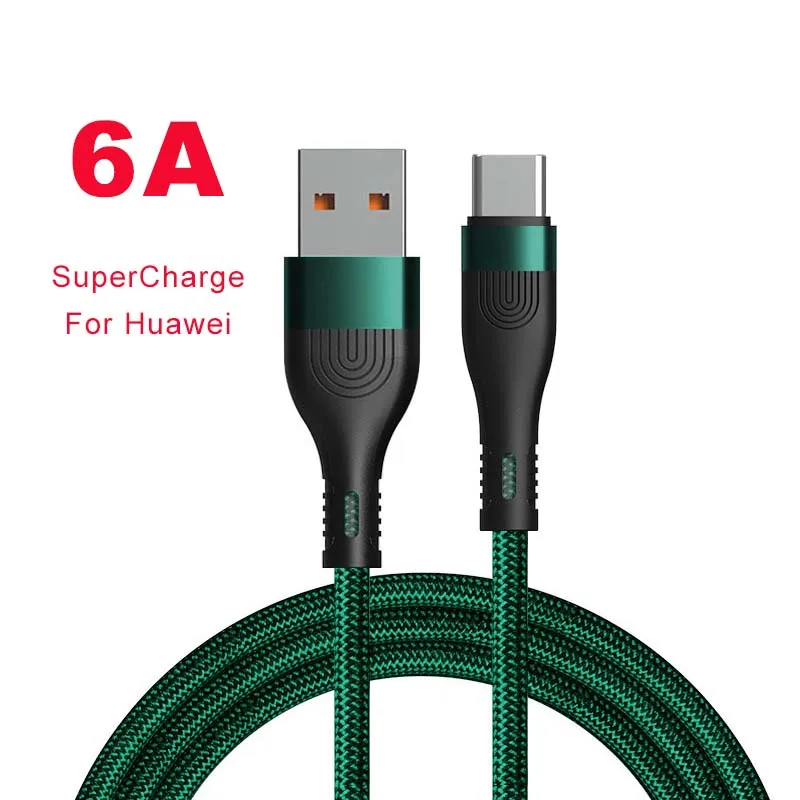 

Кабель для Huawei Mate 40 Pro SuperCharger 6A, кабель для быстрой зарядки с поддержкой QC3.0, 66 Вт, для Xiaomi, Samsung