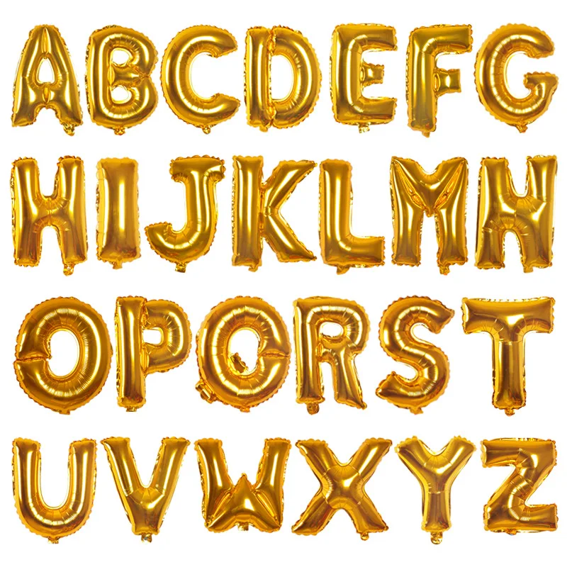 

16-inch 26 Letters A-Z Gold Aluminum Film Balloon Birthday Party Valentine's Day Wedding Room Decoration Balloon Decoration