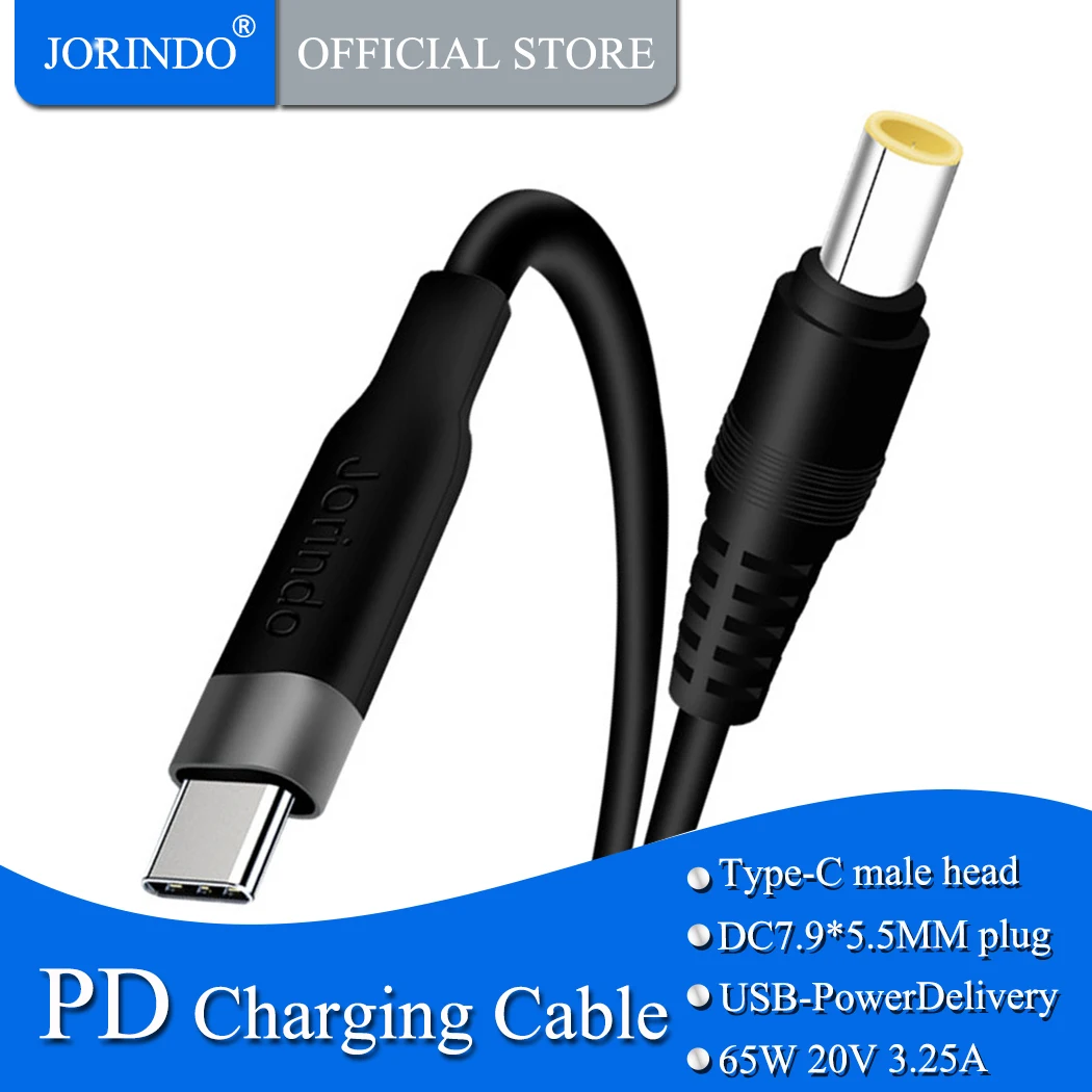 JORINDO Type-C штекер в DC7.9 * 5 мм PD decoy быстрая линия преобразования заряда ноутбук Lenovo 65