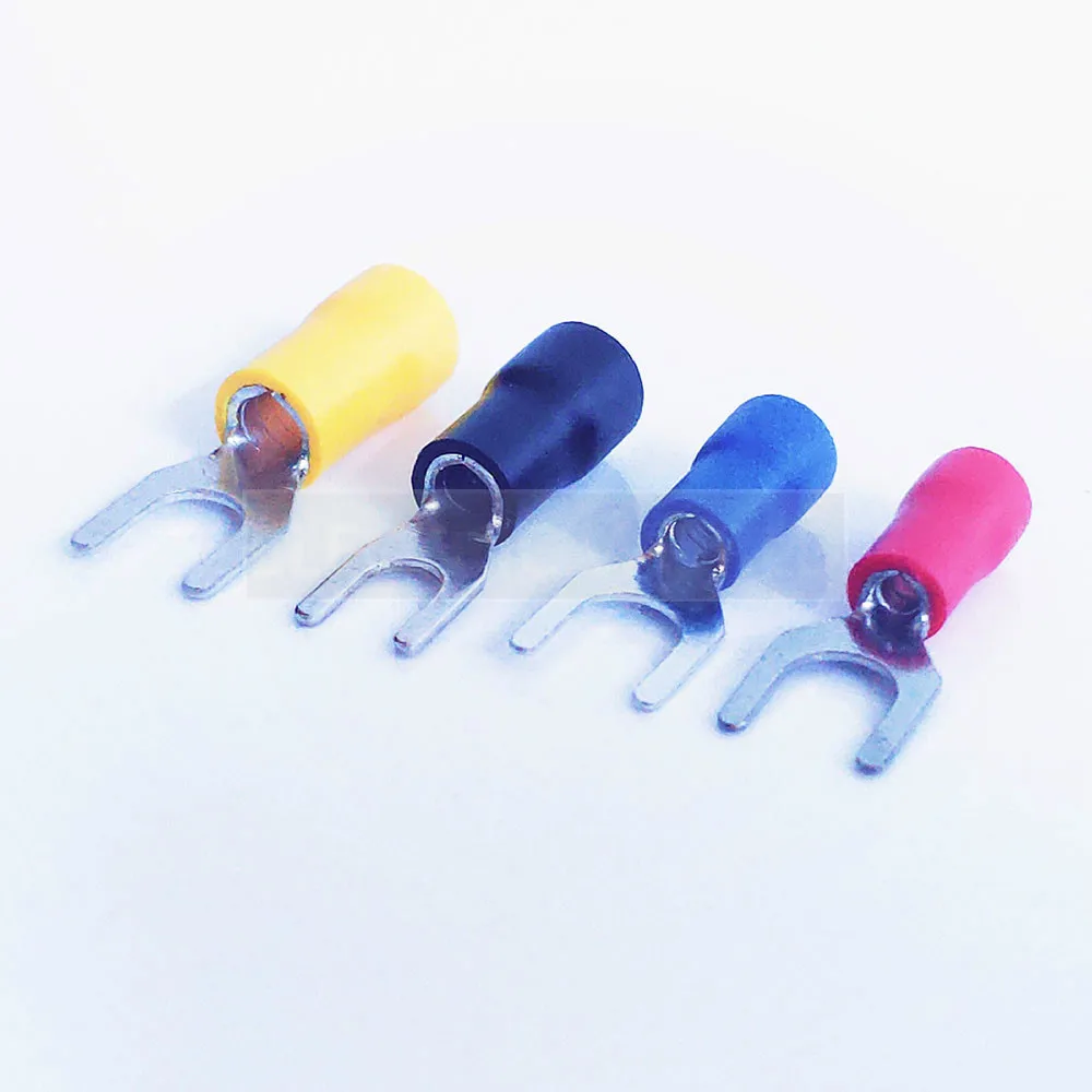SV1.25-4 RED Cold pressed terminals Cable Wire Connector 100PCS Insulated Spade Terminals for 22-16AWG 4.3mm2 | Обустройство дома