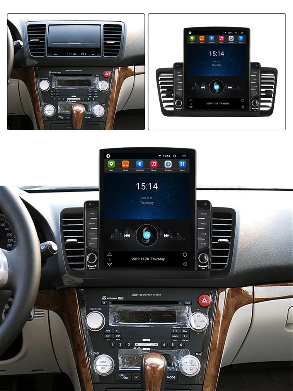 Вертикальный автомобильный мультимедийный плеер Tesla с GPS Навигатором Android для Subaru