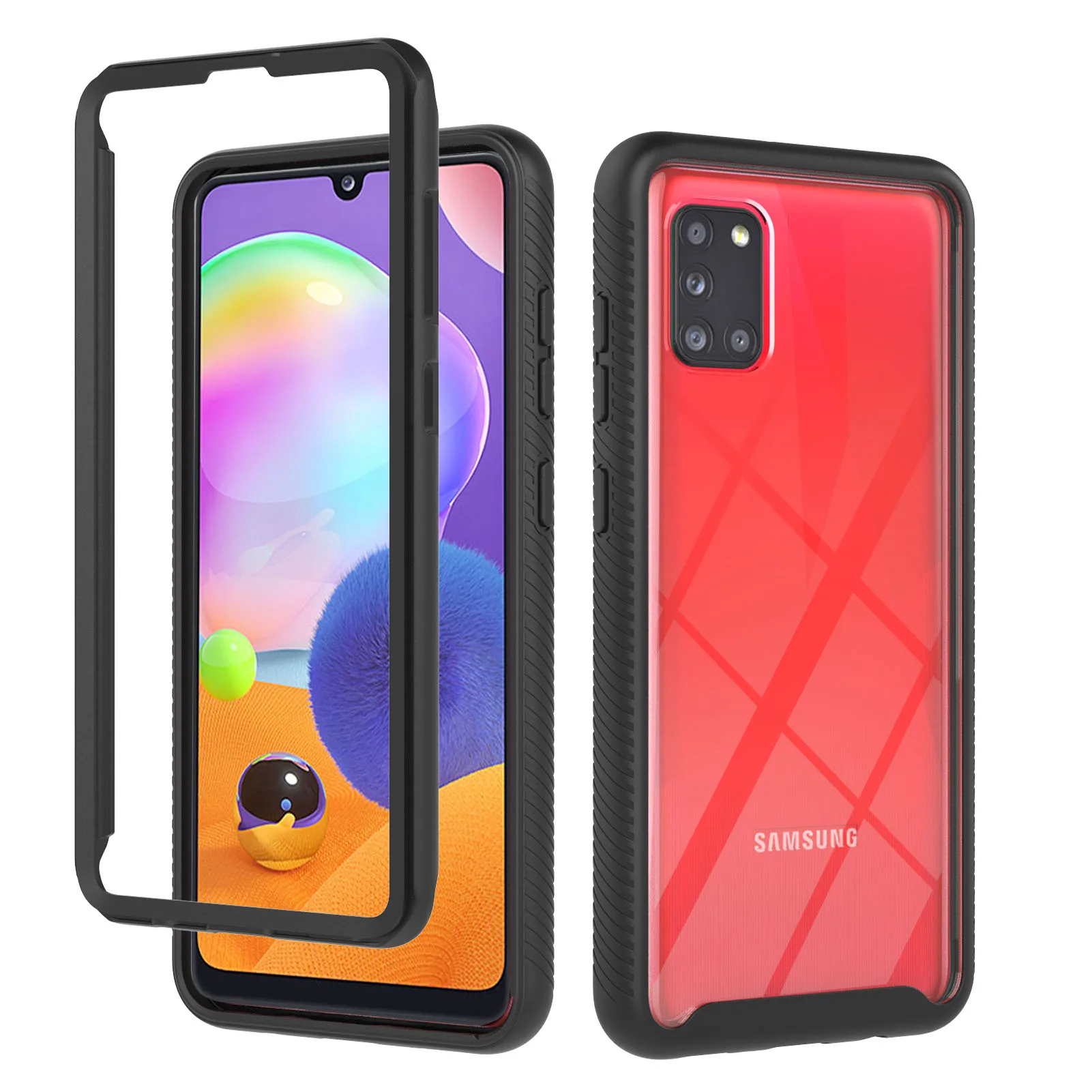 

Shockproof Armor Phone Cover For Samsung Galaxy A31 Slim Case with Front Frame