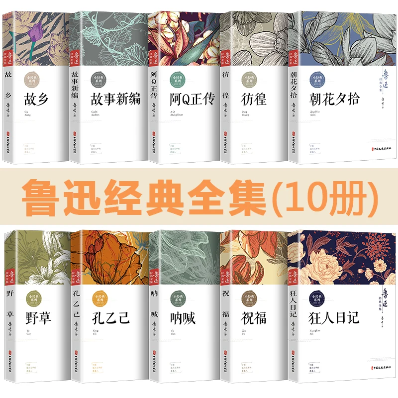 New 10 Pcs% 2Fset Lu Xun Anthology Books Chinese Modern Literature Chaohua Xishi +% 2F Madman% 27s Diary Livres +Книги