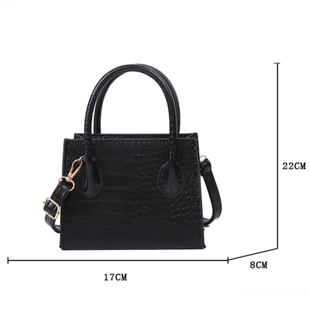 

New Small PU Leather Crossbody Bags For Women Summer Crocodile Pattern Solid Color Lady Shoulder Handbags Simple Female Totes