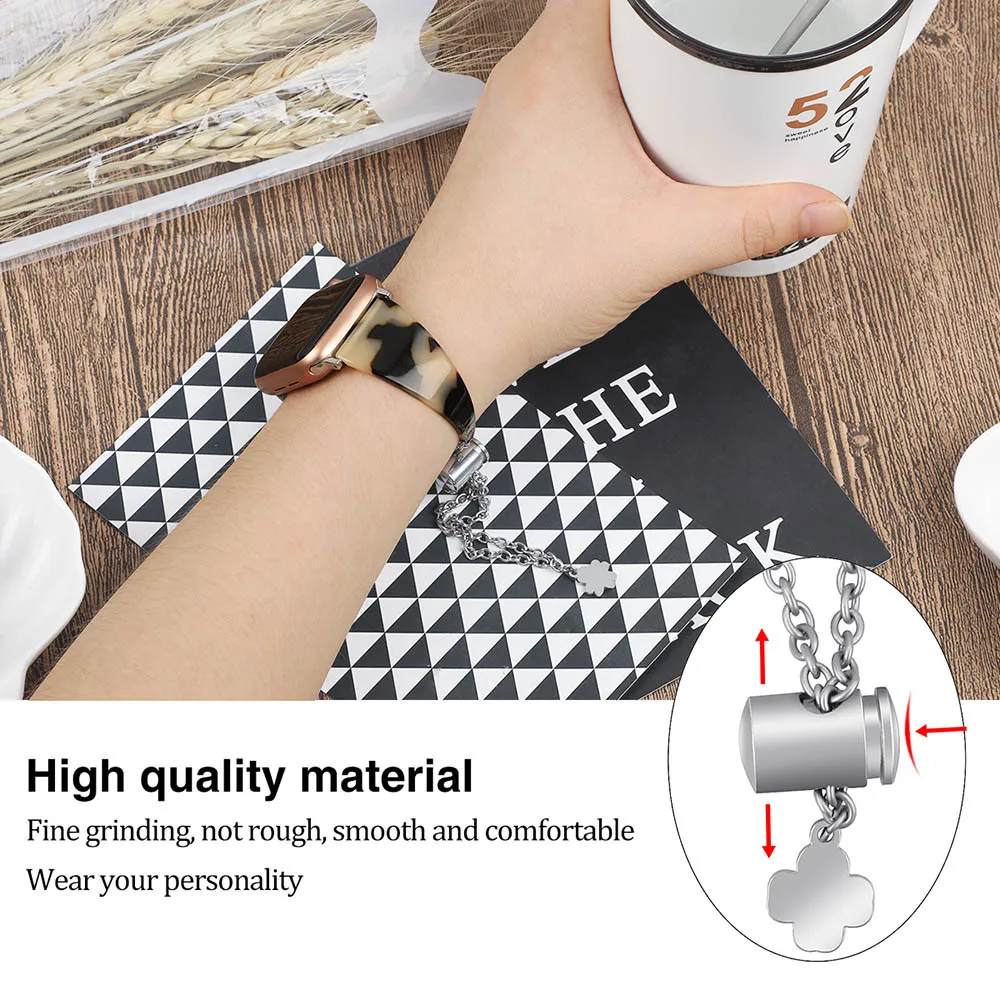 Новый дизайн Женский полимерный браслет с подвеской для Apple Watch Band Series 5 4 3 2