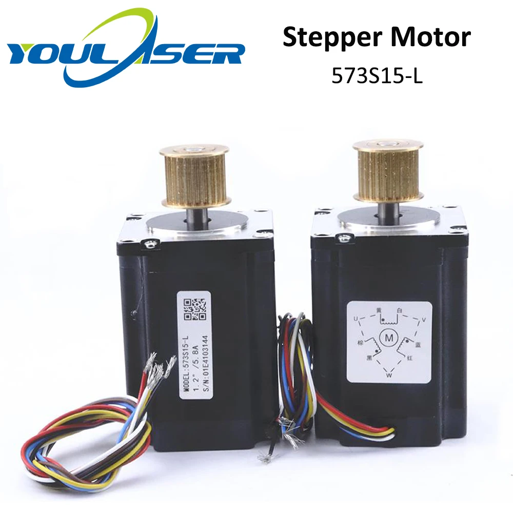 YOULASER Leadshine 3 фазы шагового двигателя 573S15 L для NEMA23 5.8A Длина 76 мм вал 8 мм|Шаговый