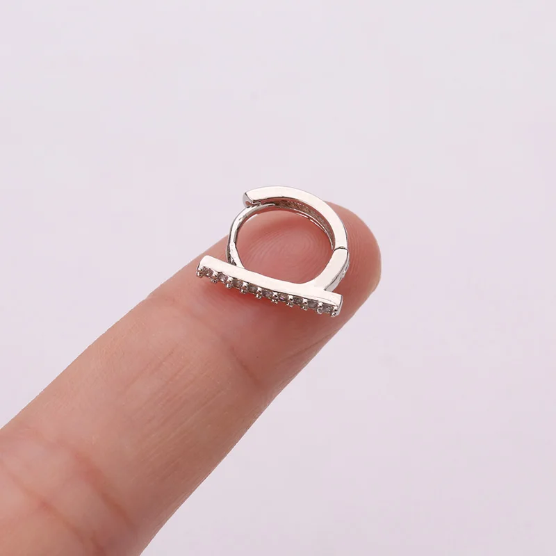 1PC Silver And Gold Color Tiny Cubic Zirconia Huggie Hoop Earring Cartilage Helix Conch Lobe Ear Piercing Jewelry | Украшения и