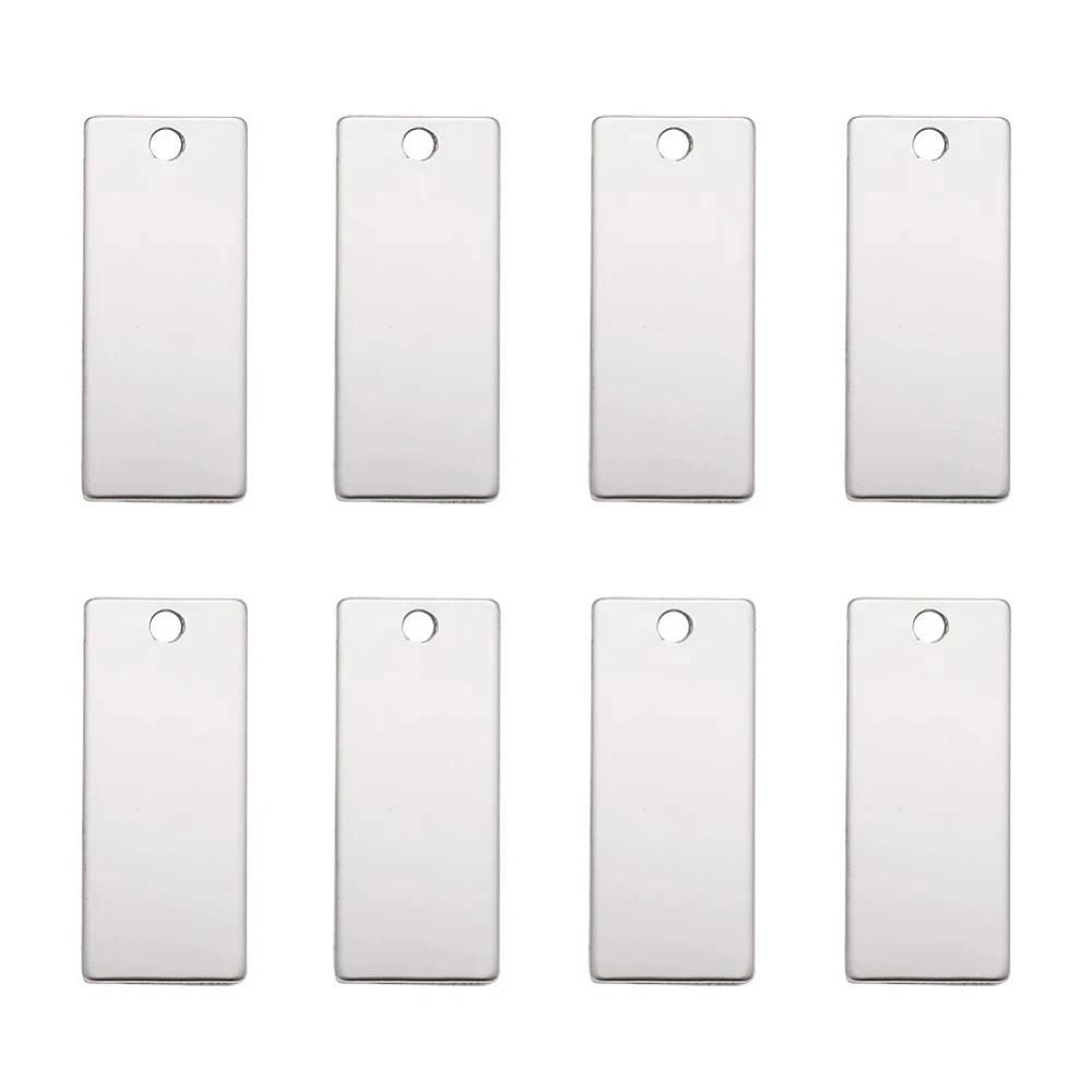 Прямоугольная пустая штамповочная бирка из нержавеющей стали 304 100 шт. подвески