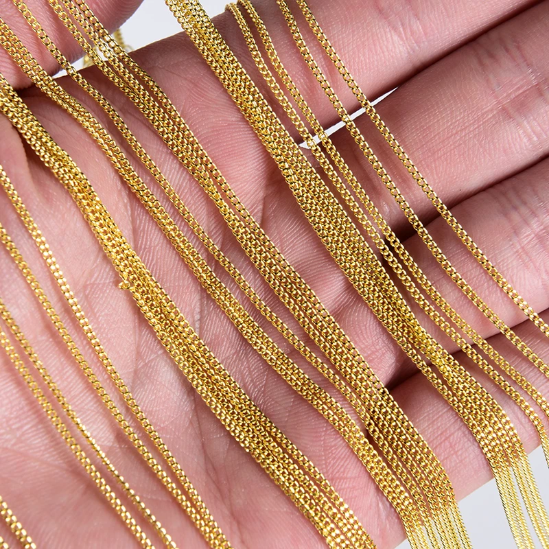 

12Pcs/Lot 1.3mm Thin Necklace Chains with Lobster Clasps DIY Gold Silver Color Jewelry Making Findings&Components