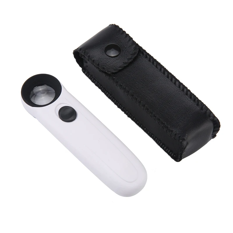 Увеличительное очки со светодиодными огнями освещения 20X Лупа с ручкой прямая