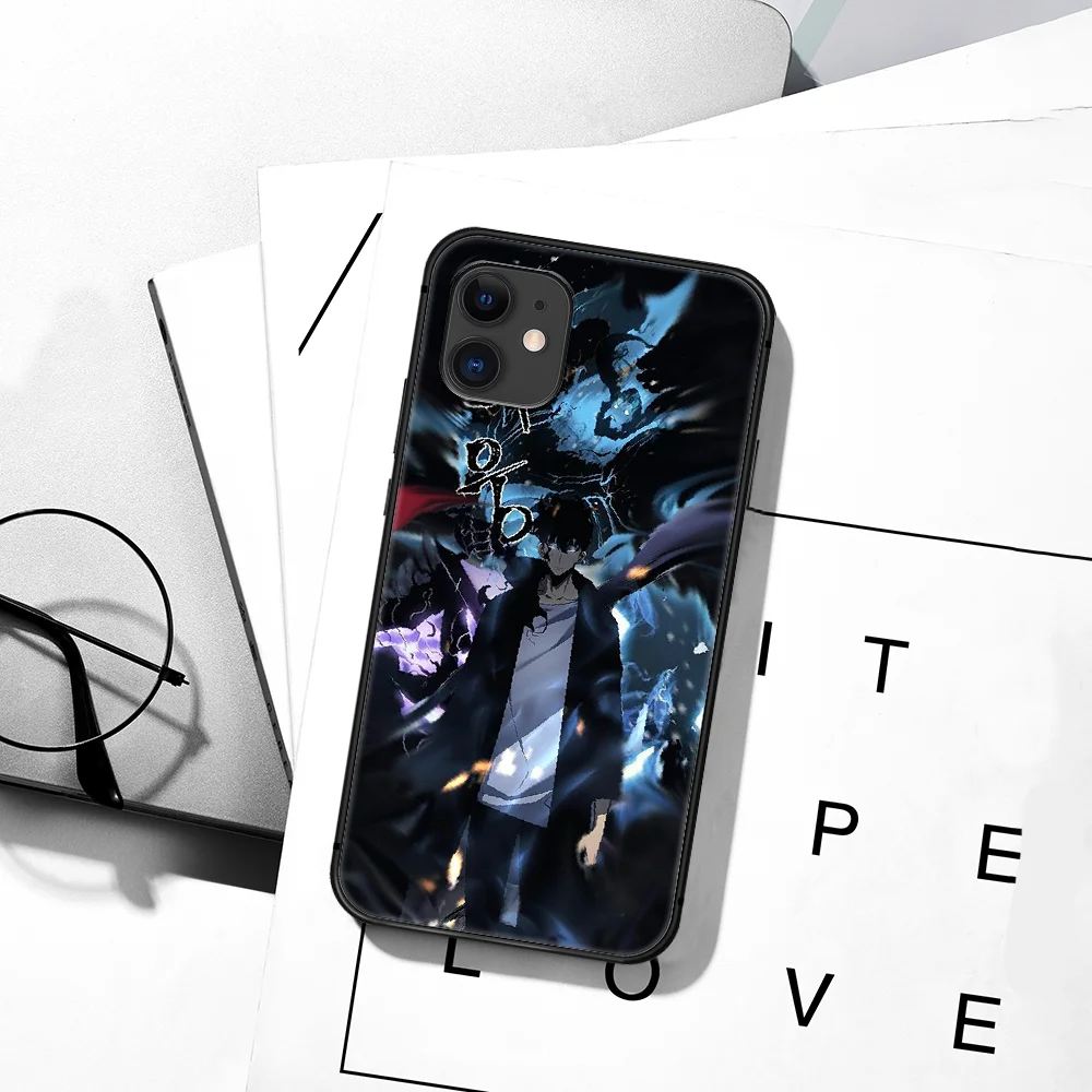 

Anime Solo Leveling Phone Case For iPhone 5 5S SE 2020 6 6S 7 8 Plus 11 12 Mini X XS XR Pro Max black Bumper Silicone Cell Trend