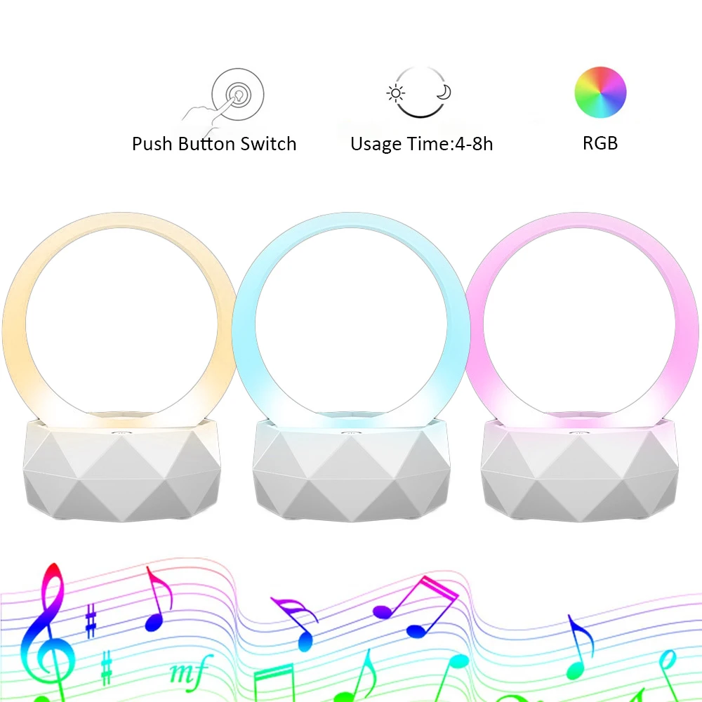 Ночник с Bluetooth динамиком портативный беспроводной динамик перезаряжаемый