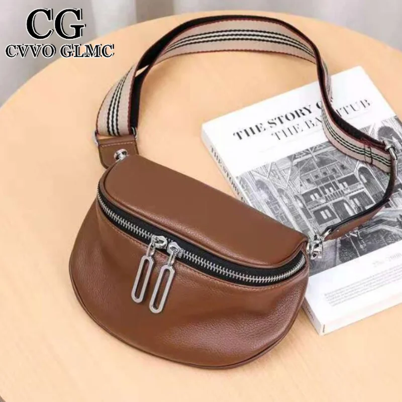 

Cvvo Glmc Bags For Women 2021Casual Crossbody Bag Soft Leather Zipper Chest Pack Women Large Capacity Shoulder Bag Lady
